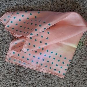Ferrel Reed Silk Square Scarf - Pink with Blue Polka Dots